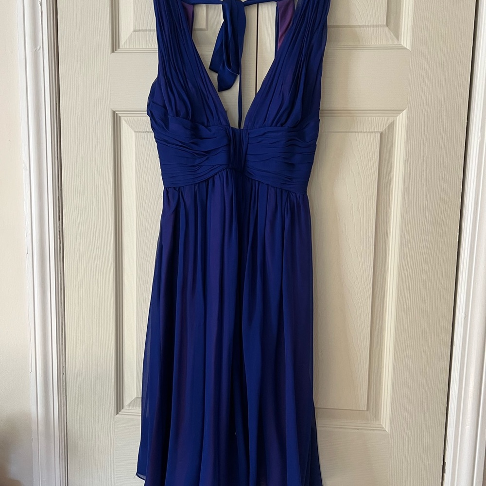 Royal blue silk dress